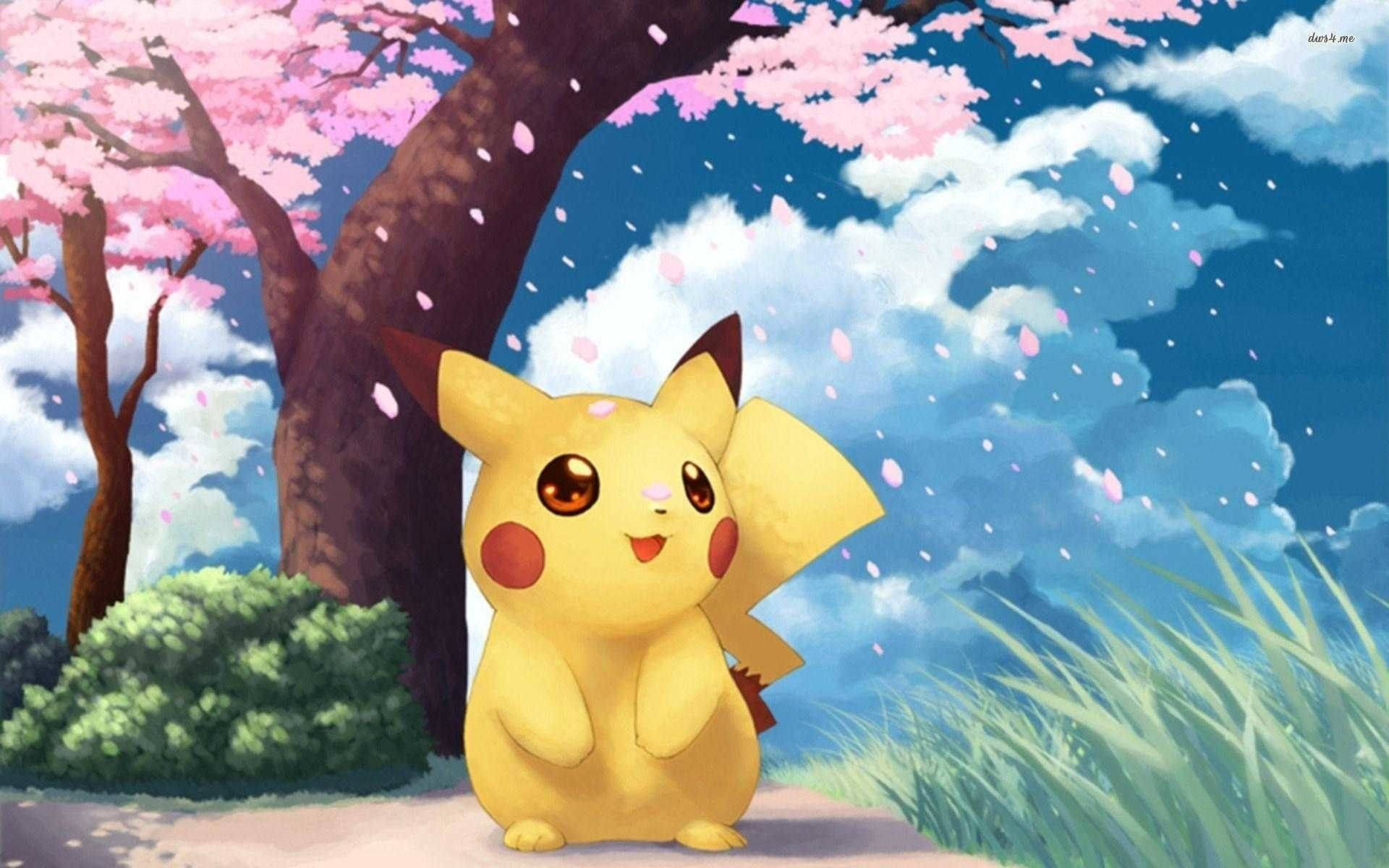 かっこいいポケモンピカチュウ桜 壁紙