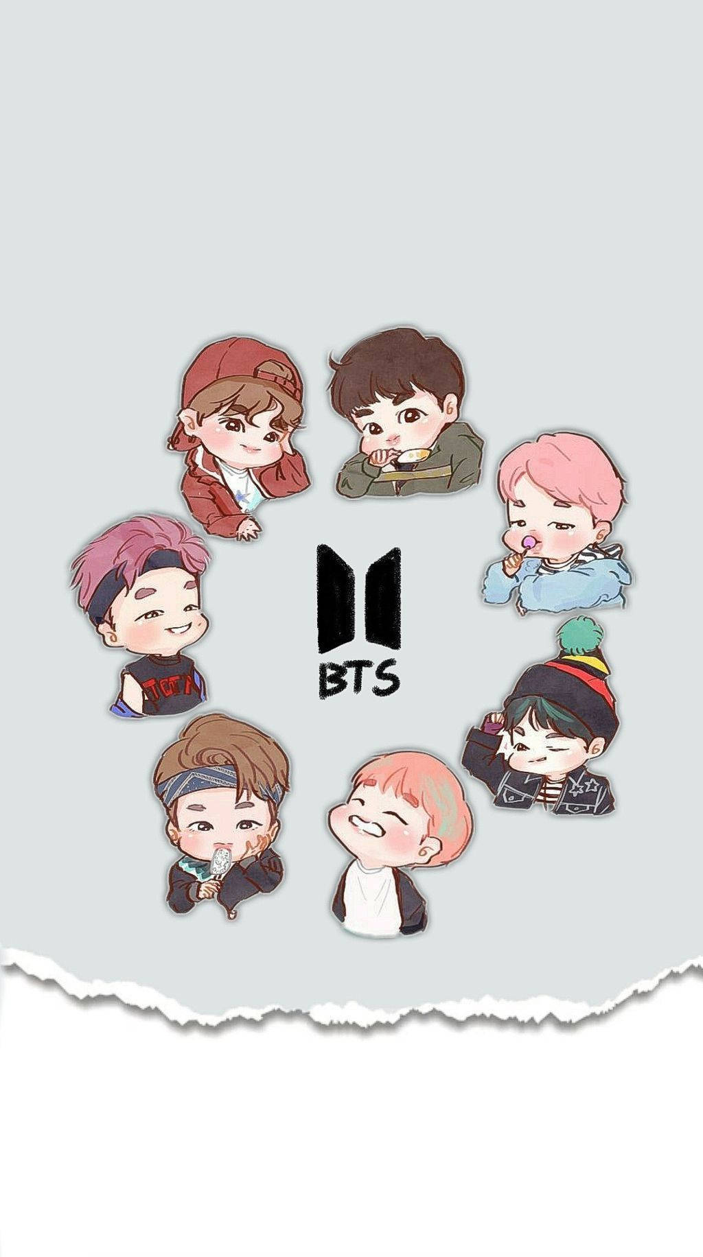 かわいいBTSのB21イラストロゴ 壁紙