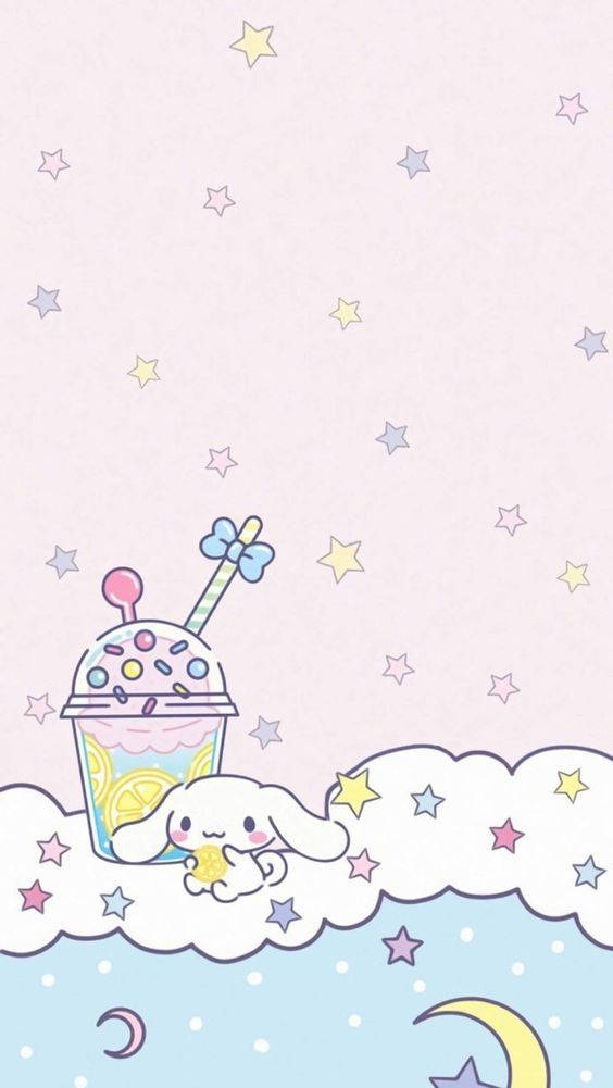 かわいいHDシナモロールと星々 壁紙