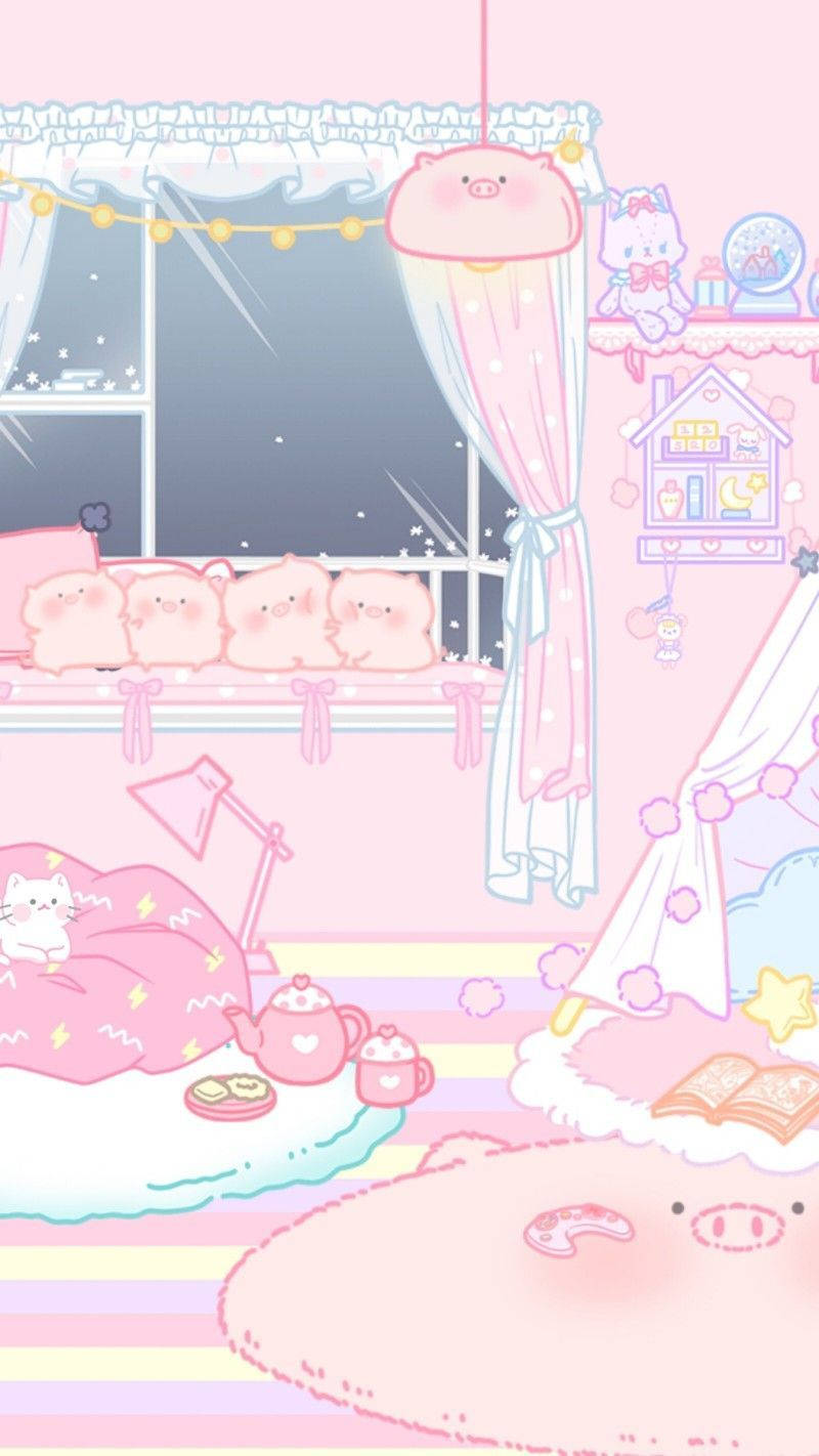 かわいいHDピンクの部屋 壁紙