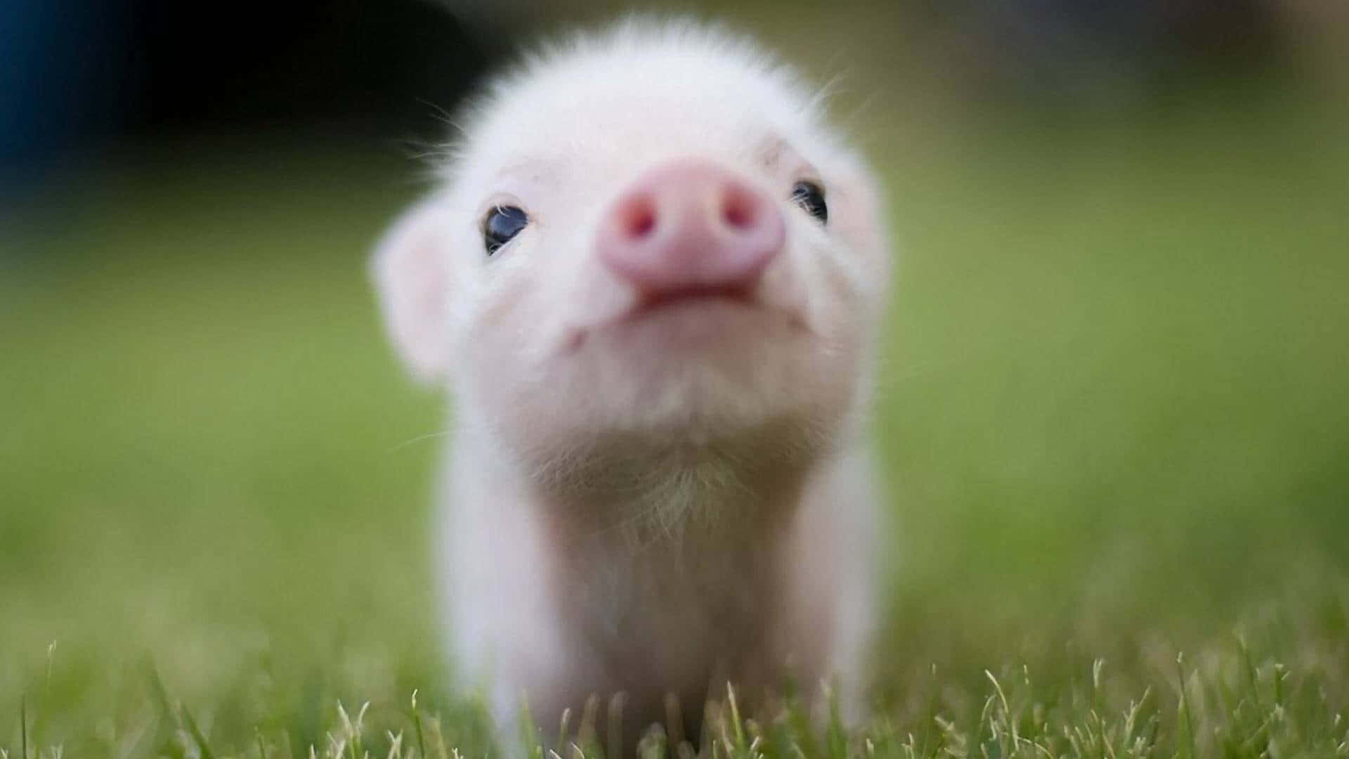 かわいいふわふわの愛らしい豚の写真 壁紙