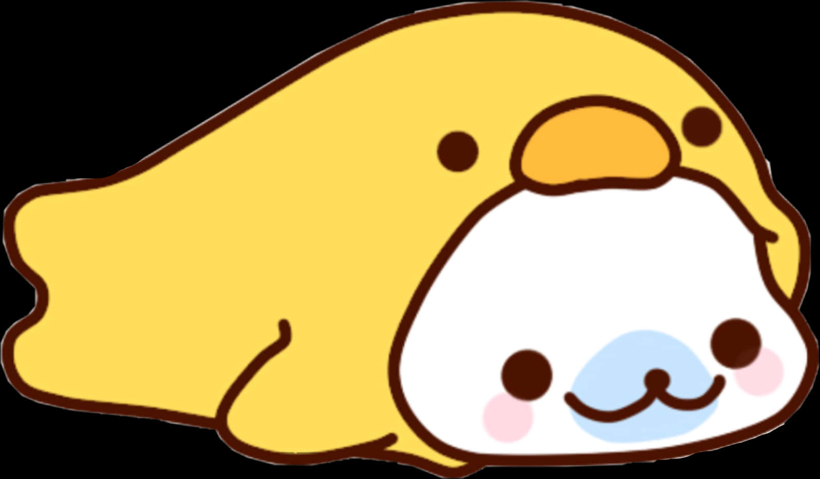 かわいいアザラシの横たわるイラスト 壁紙