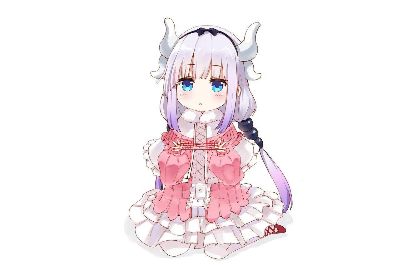 かわいいアニメ 小林さんちのメイドラゴン カンナがひざまずく 壁紙