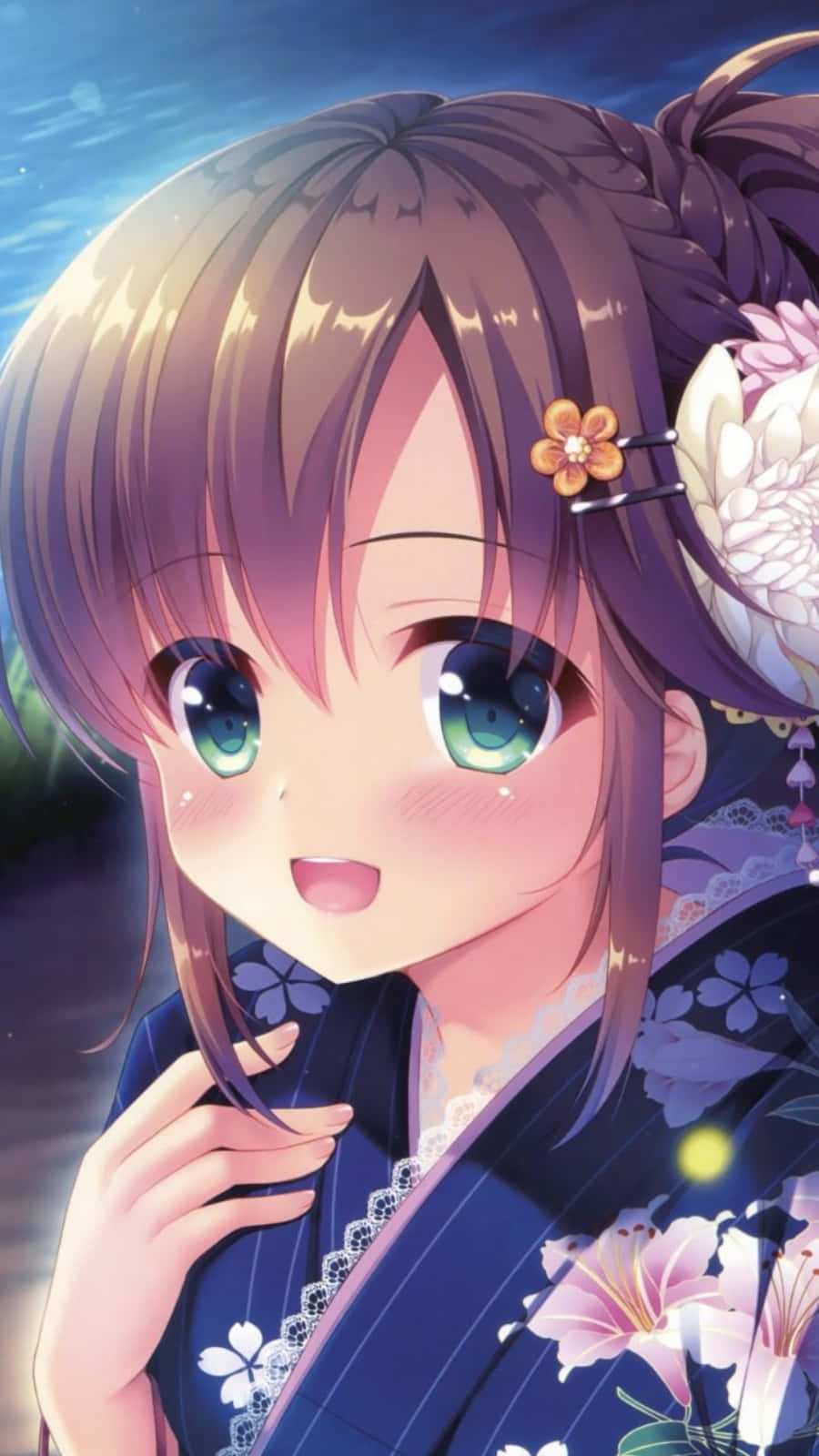 かわいいアニメの女の子は、自分の優しい面を見せることを恐れない 壁紙