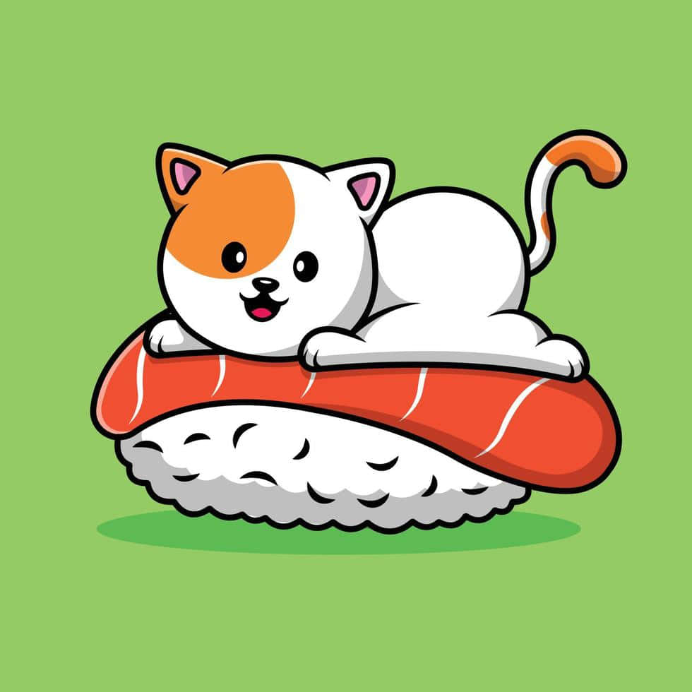かわいいアニメ猫がお昼寝中 壁紙