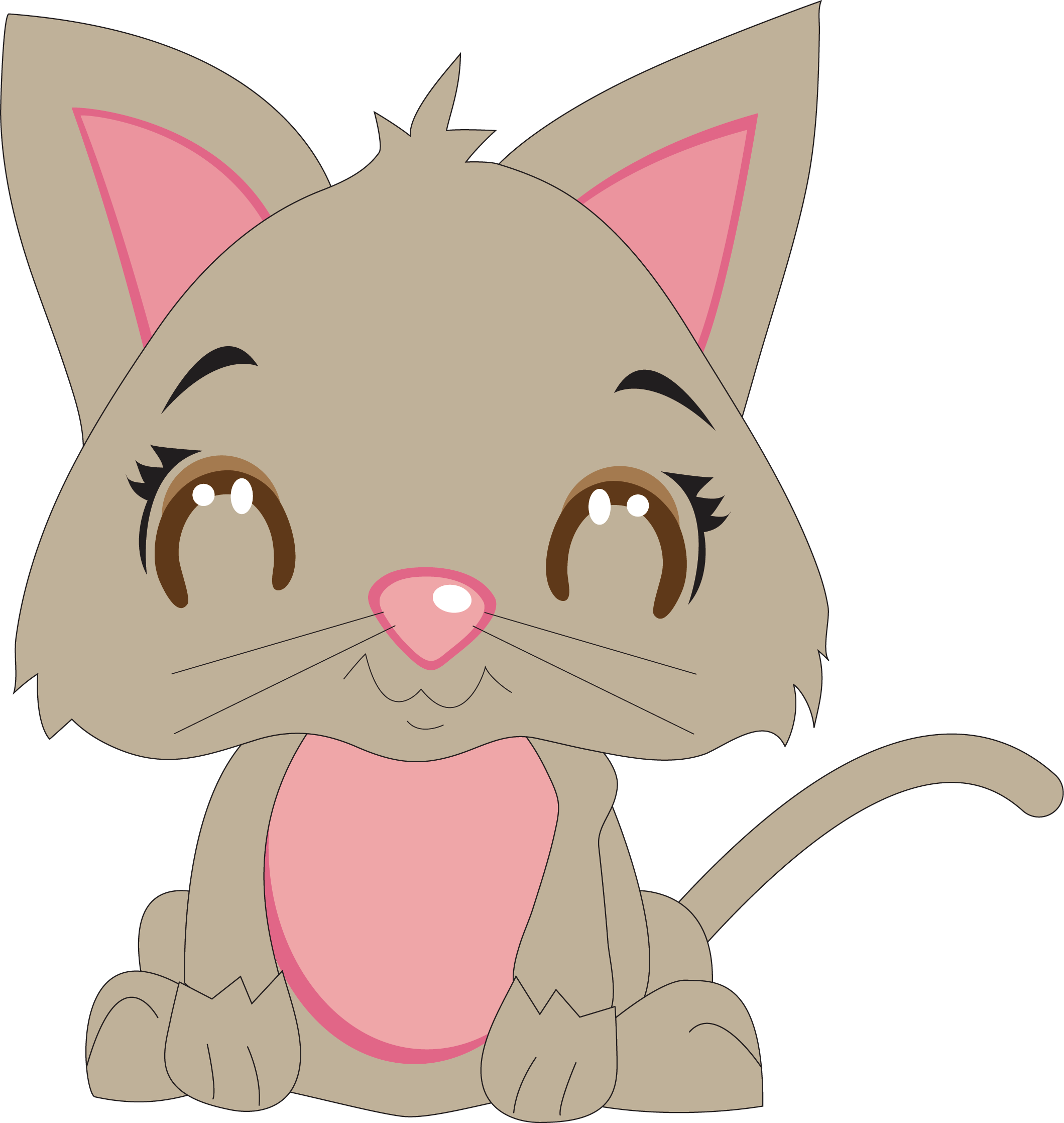 かわいいアニメ調の子猫 壁紙