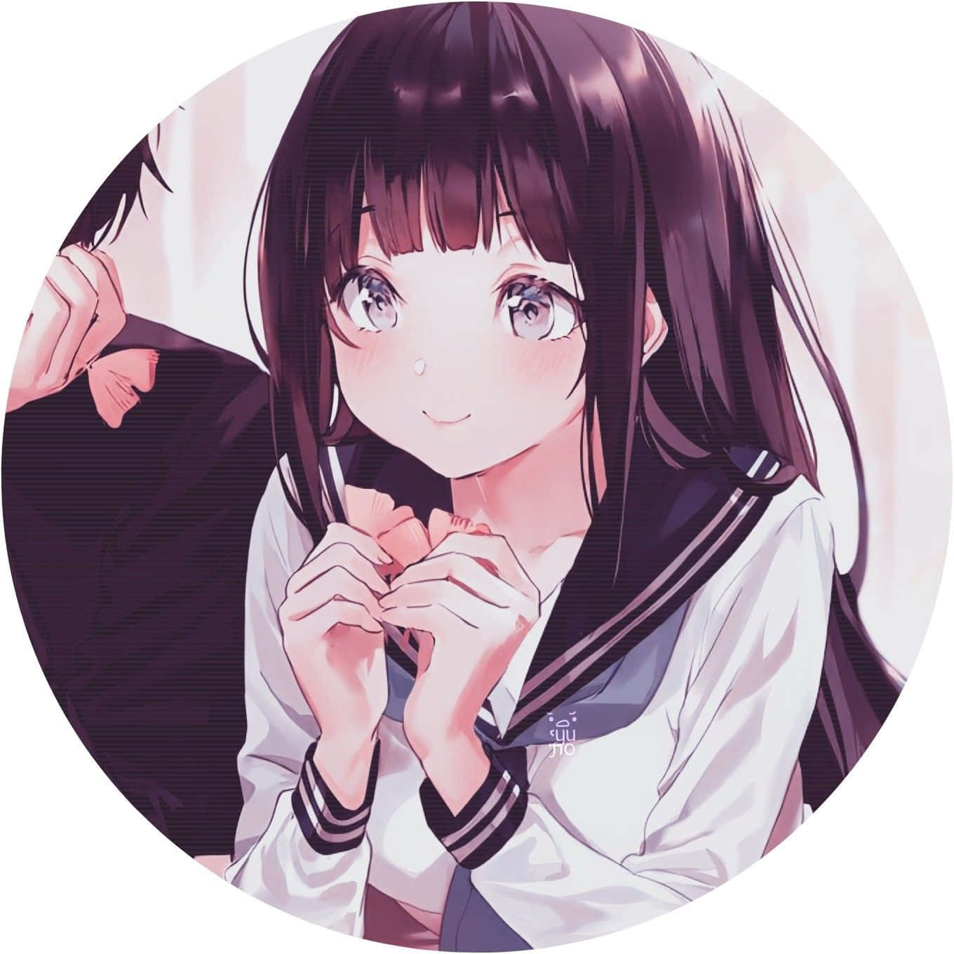 かわいいアニメ風カップルアイコン 女の子 壁紙