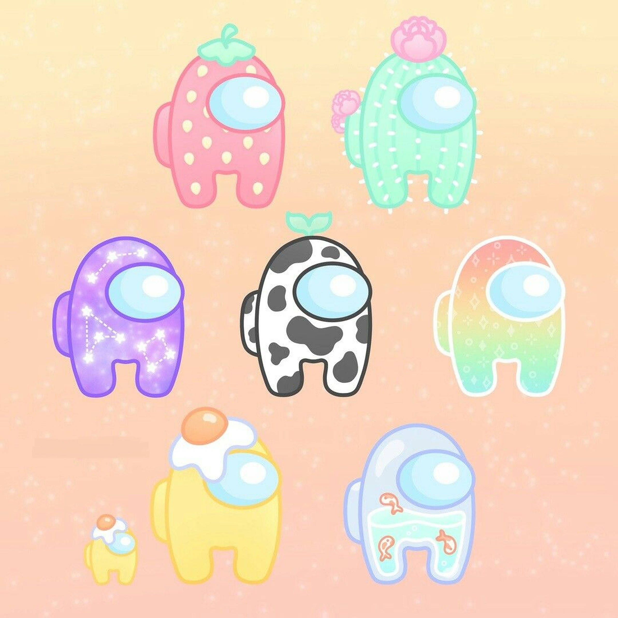 かわいいアート風Among US 壁紙