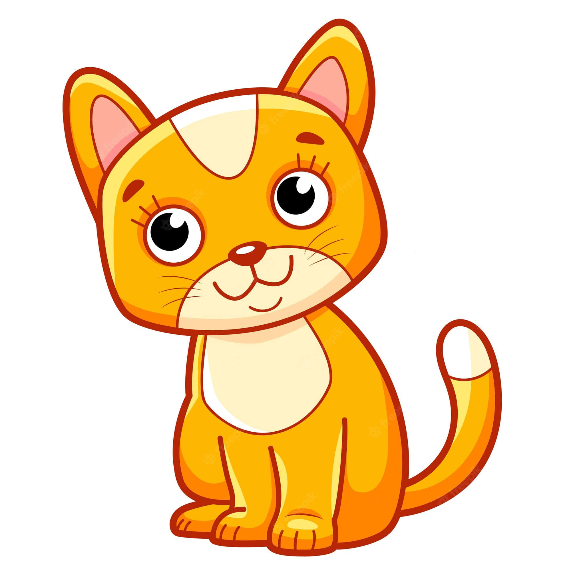 かわいいオレンジの猫のベクター 壁紙