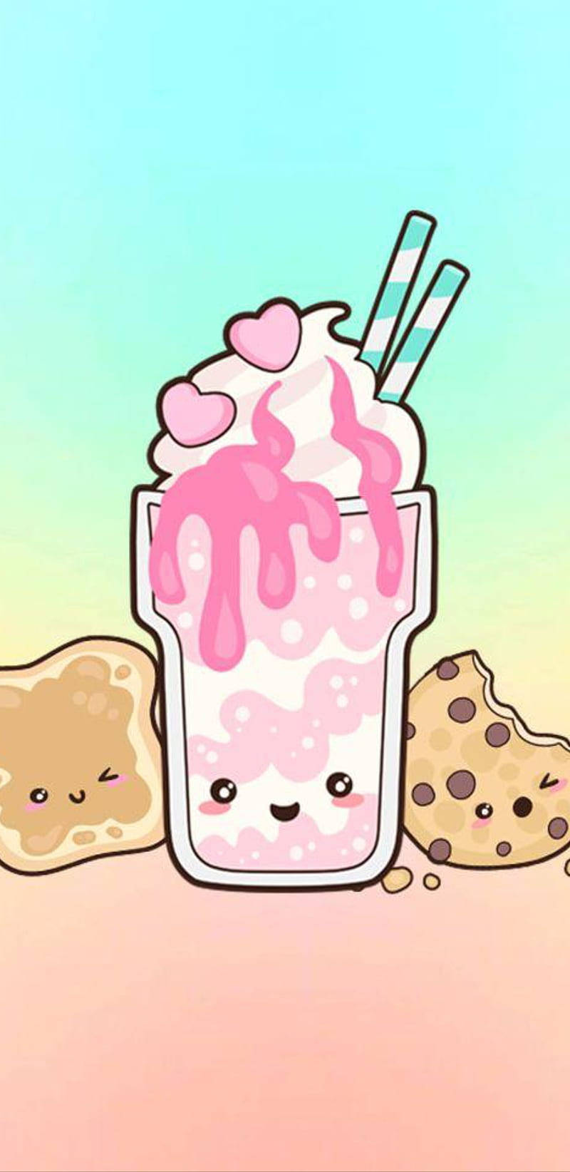かわいいガーリーなミルクセーキ 壁紙
