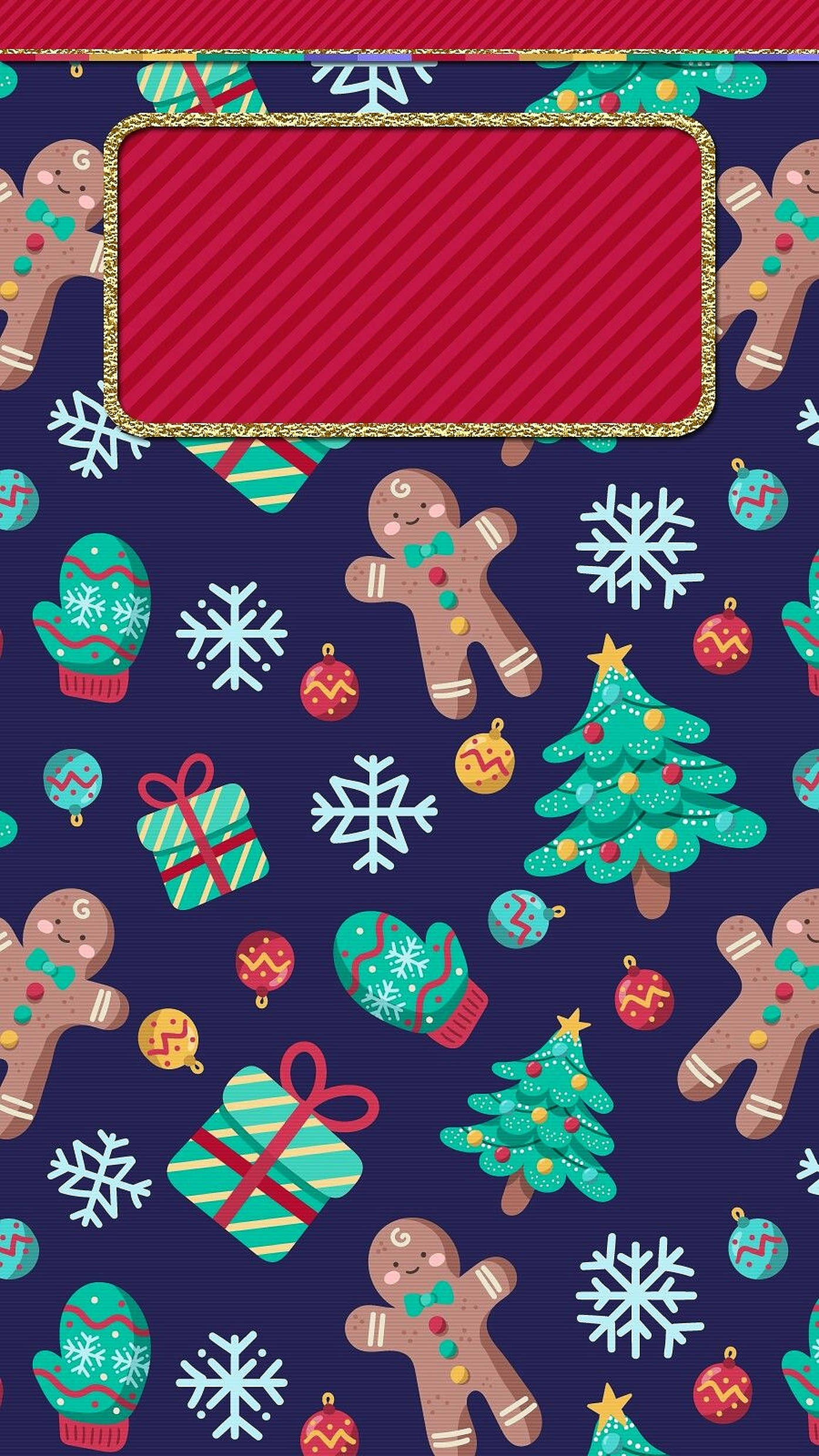 かわいいクリスマスジンジャーブレッドマンパターン 壁紙