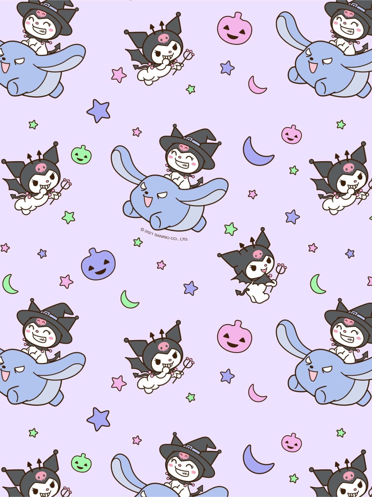 かわいいクロミ柄の壁紙 壁紙