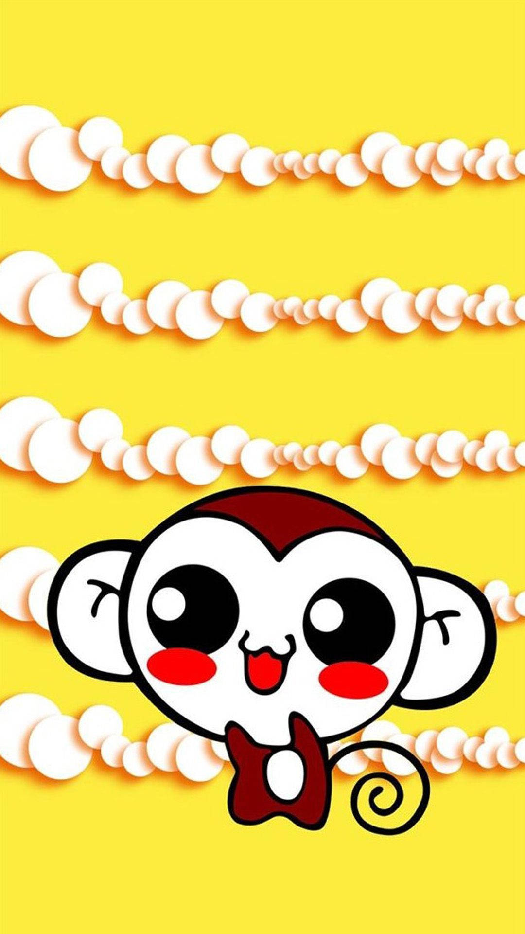 かわいいサルのイエローグラフィック 壁紙