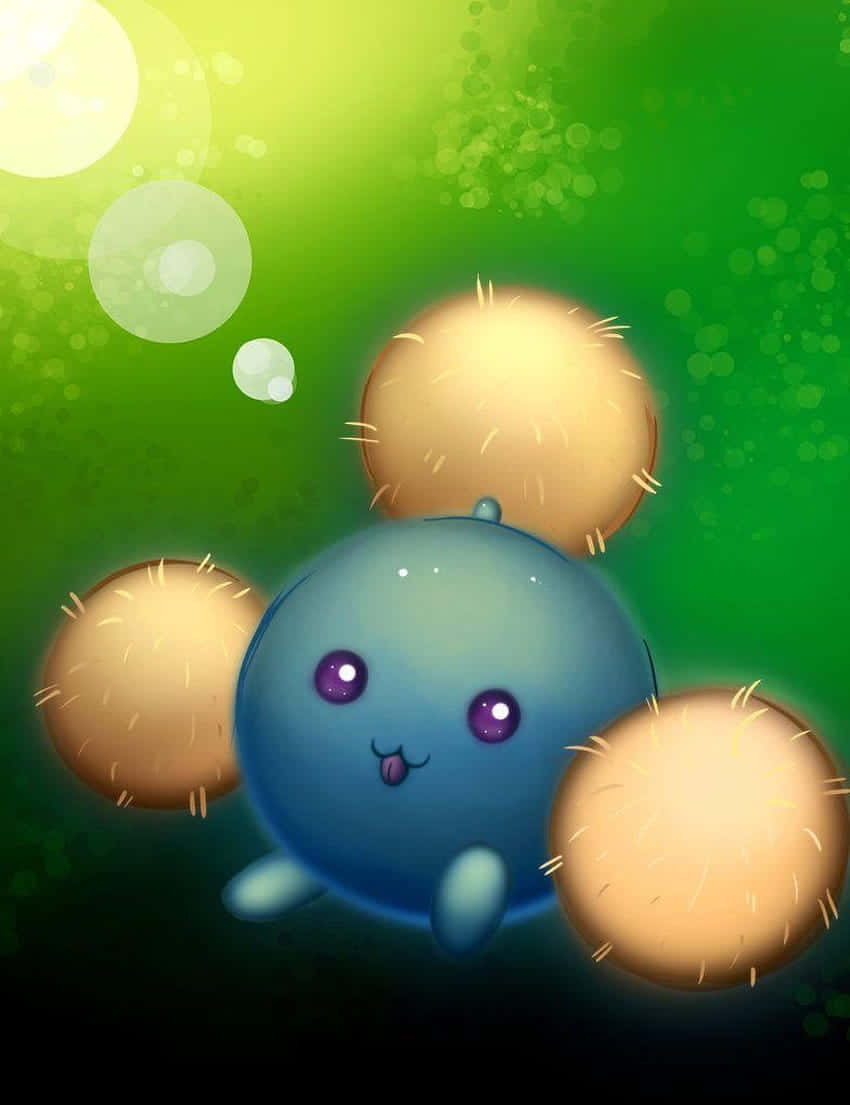 かわいいジュプトルと緑の抽象的な背景 壁紙