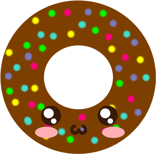 かわいいチョコスプリンクルドーナツのイラスト 壁紙
