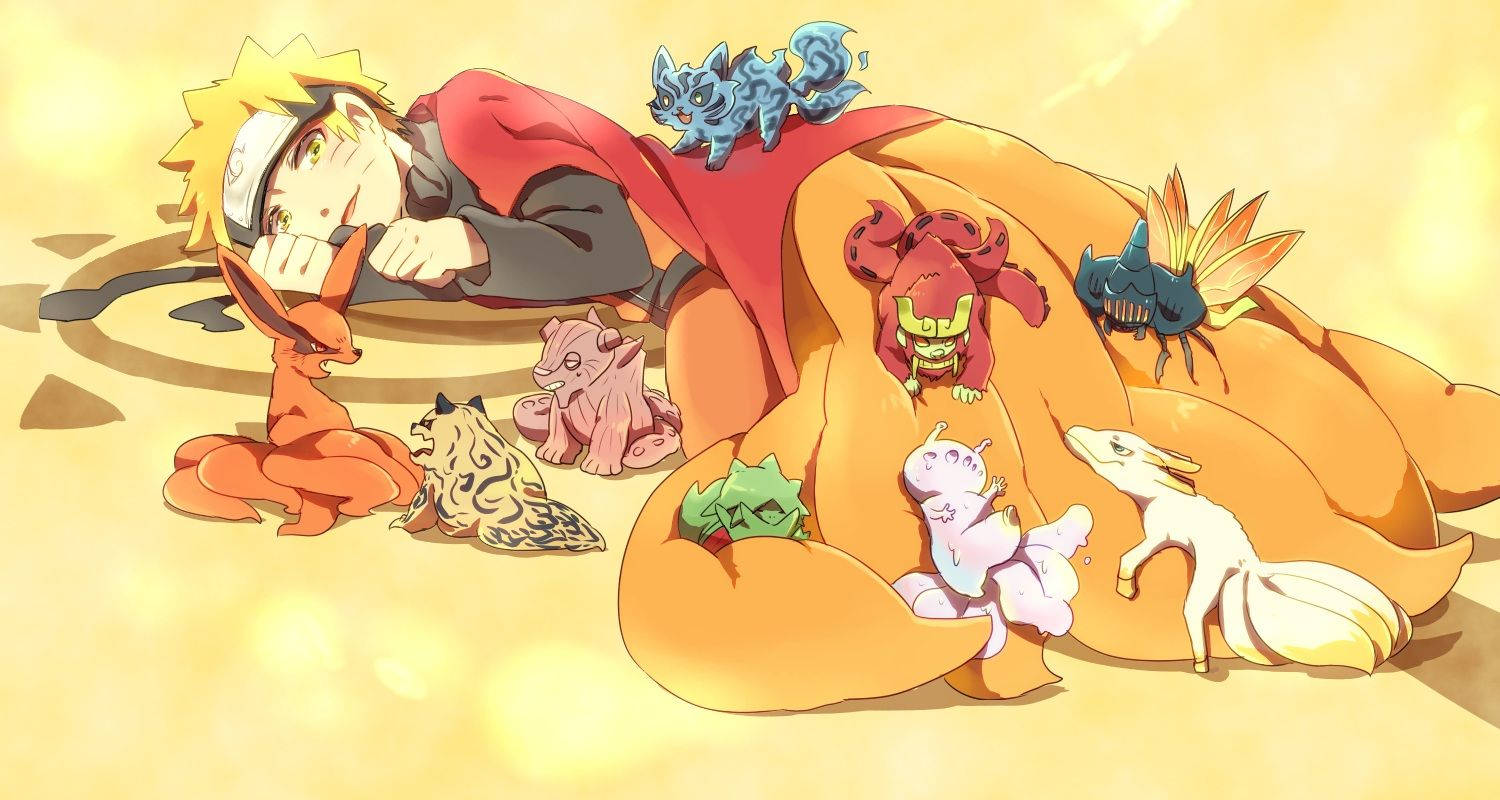 かわいいナルトと九尾の獣たち 壁紙