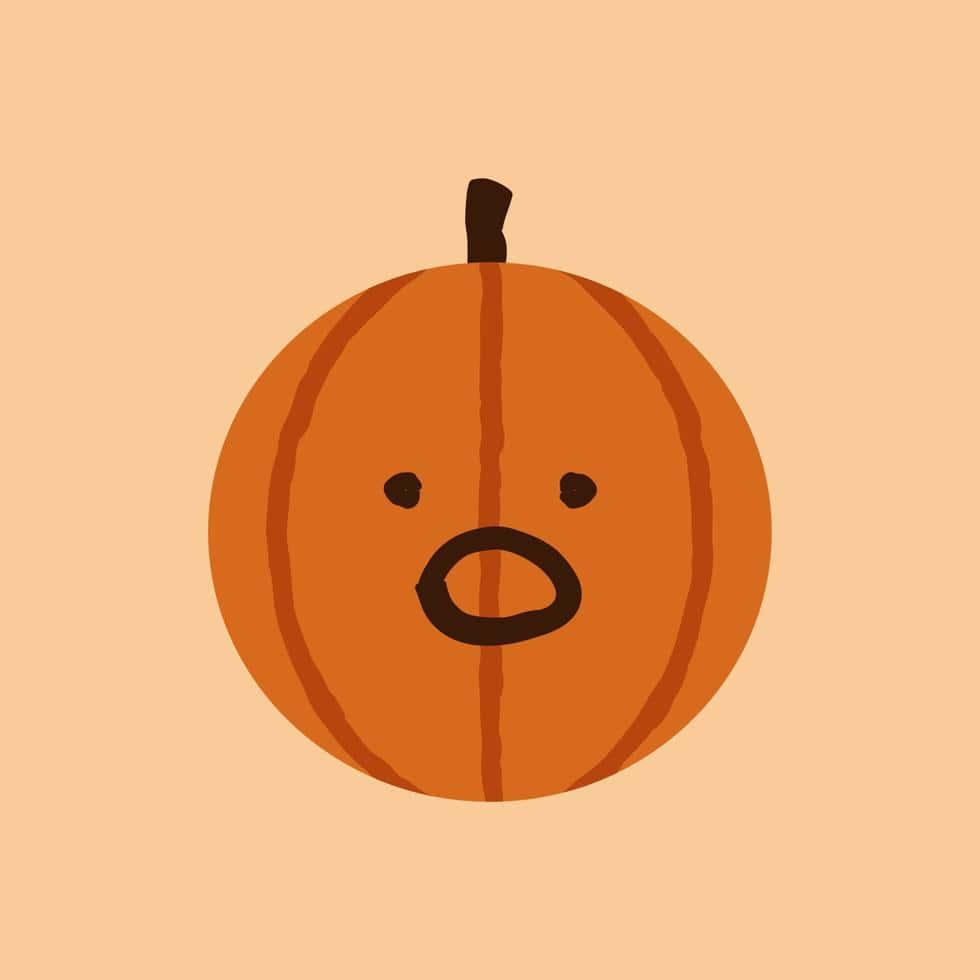 かわいいハロウィンかぼちゃの驚いた表情 壁紙