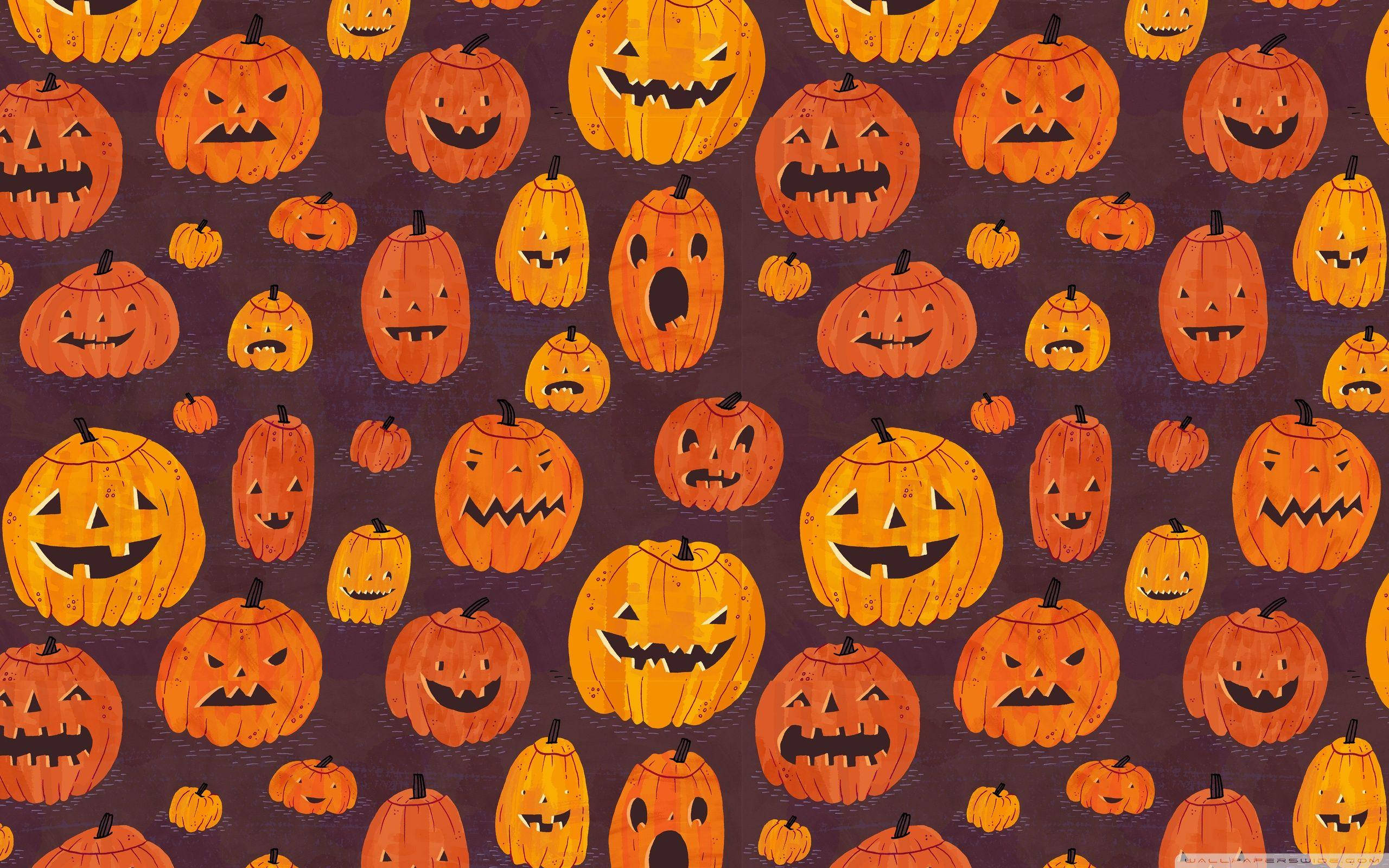かわいいハロウィンのかぼちゃ柄 壁紙