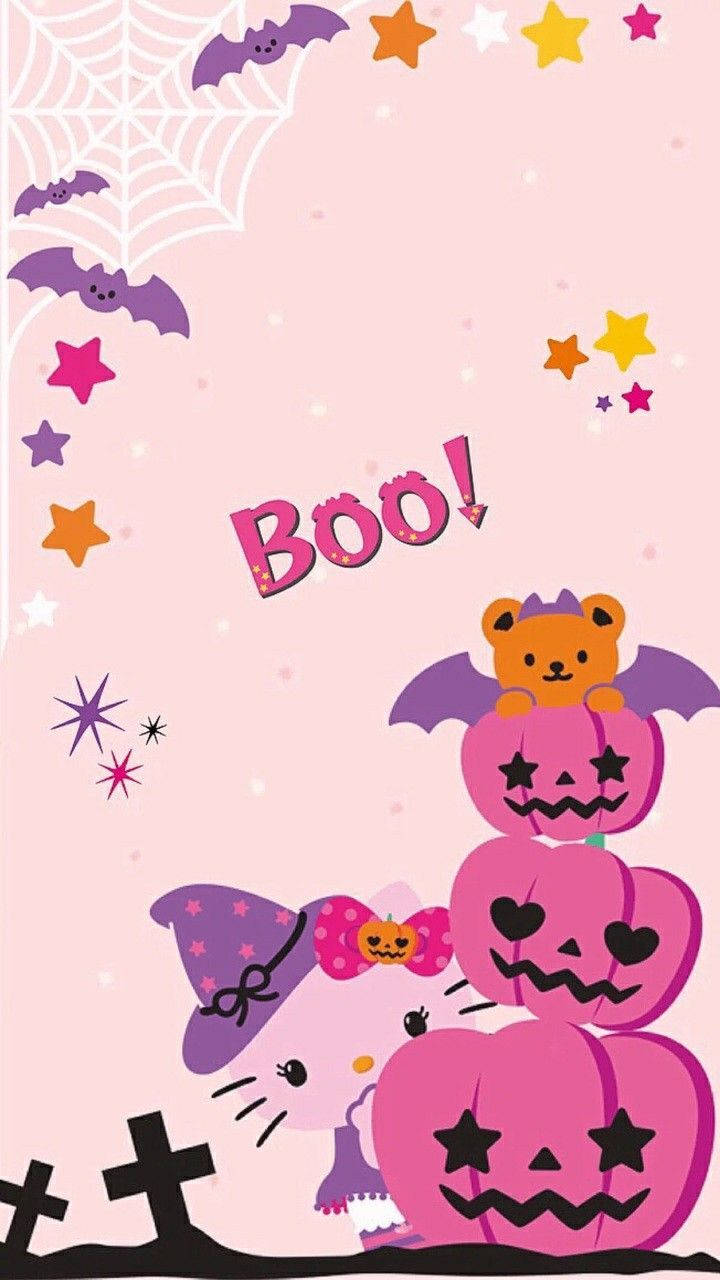 かわいいハロウィンのピンクパンプキン 壁紙