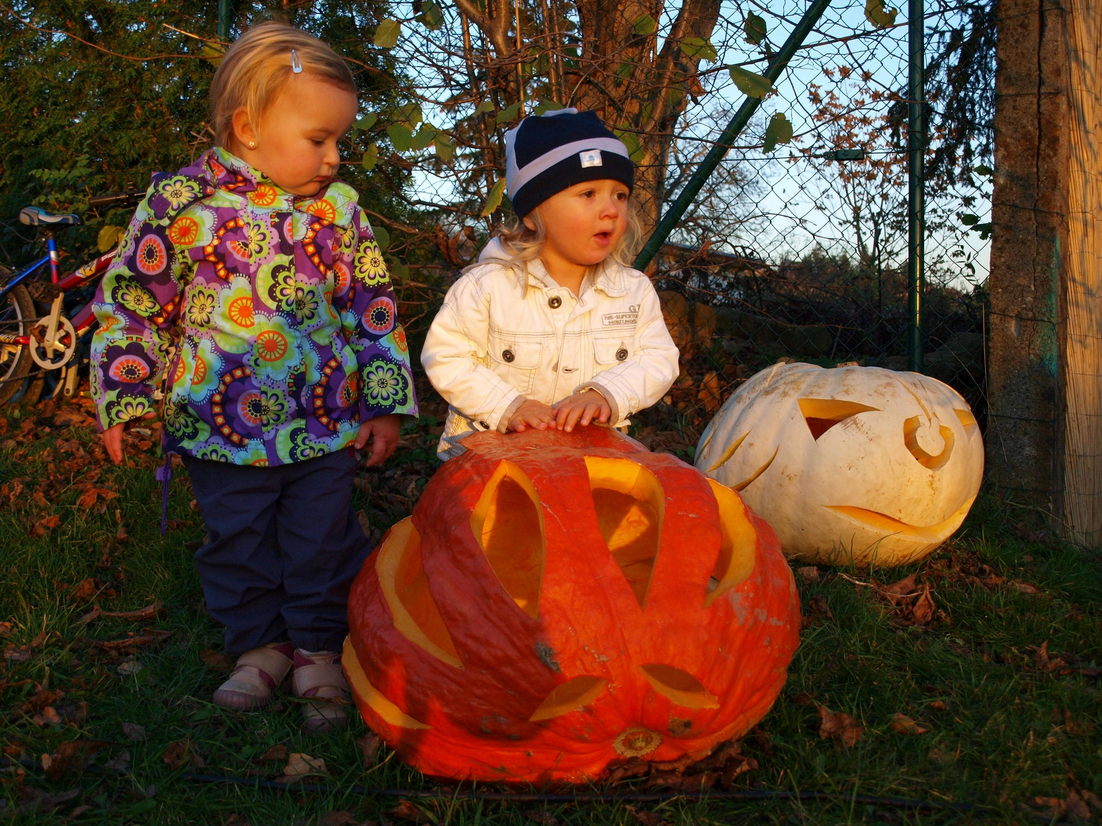 かわいいハロウィンの幼児たち 壁紙