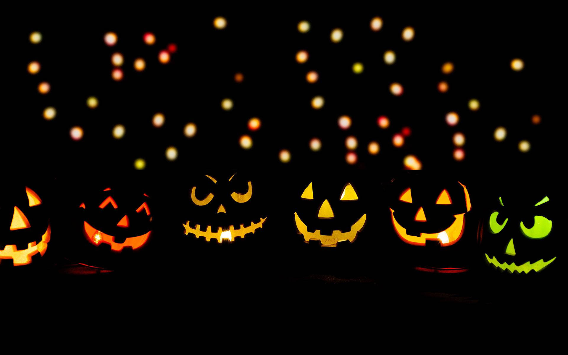 かわいいハロウィンの美学 光るジャック・オー・ランタン 壁紙