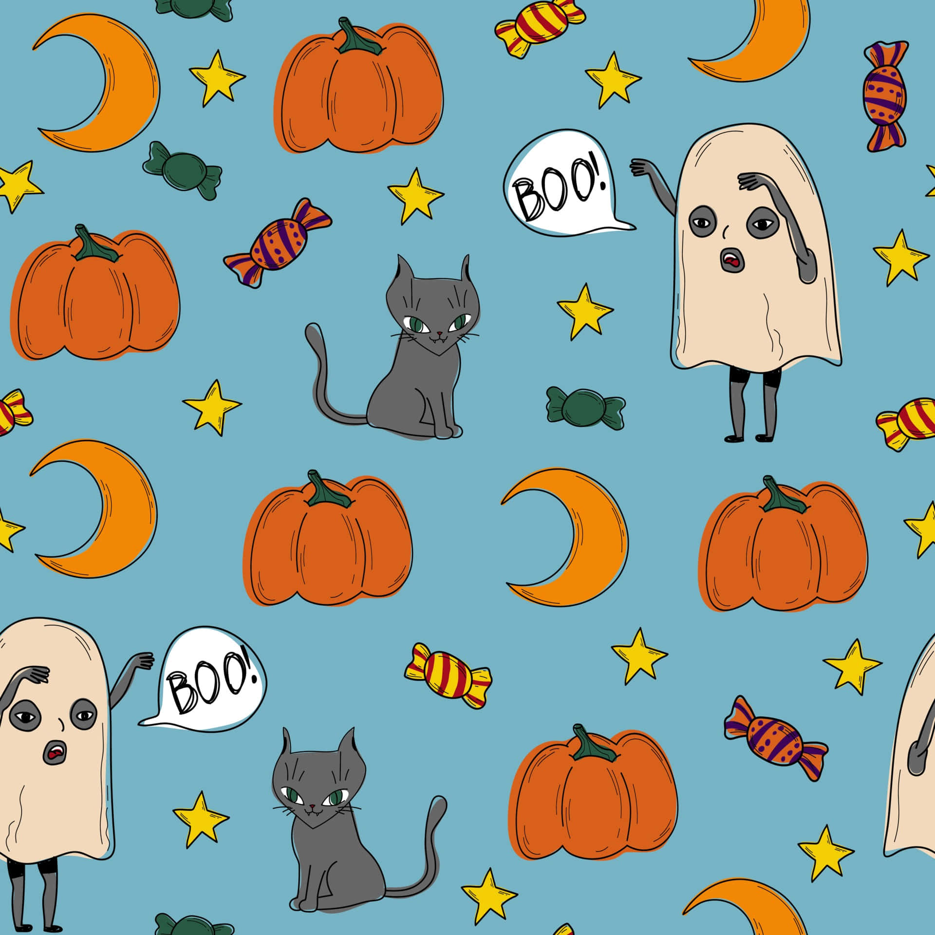 かわいいハロウィンの背景 壁紙
