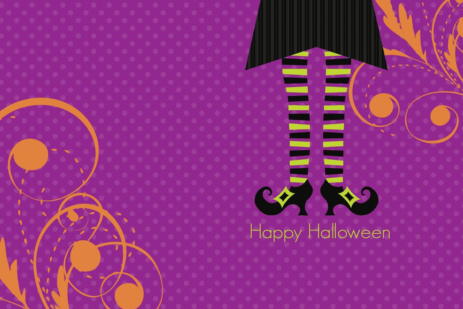かわいいハロウィンの魔女の脚 壁紙