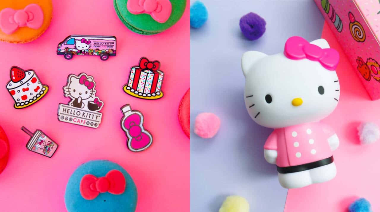 かわいいハローキティ、ピンクのドレス姿 壁紙