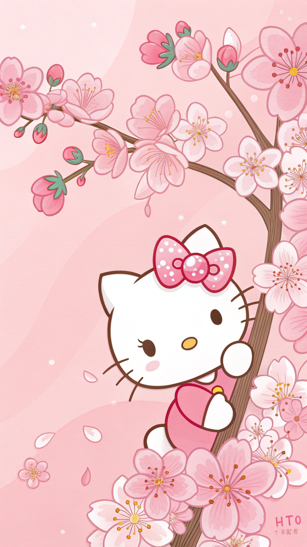 かわいいハローキティの秘密の花 壁紙