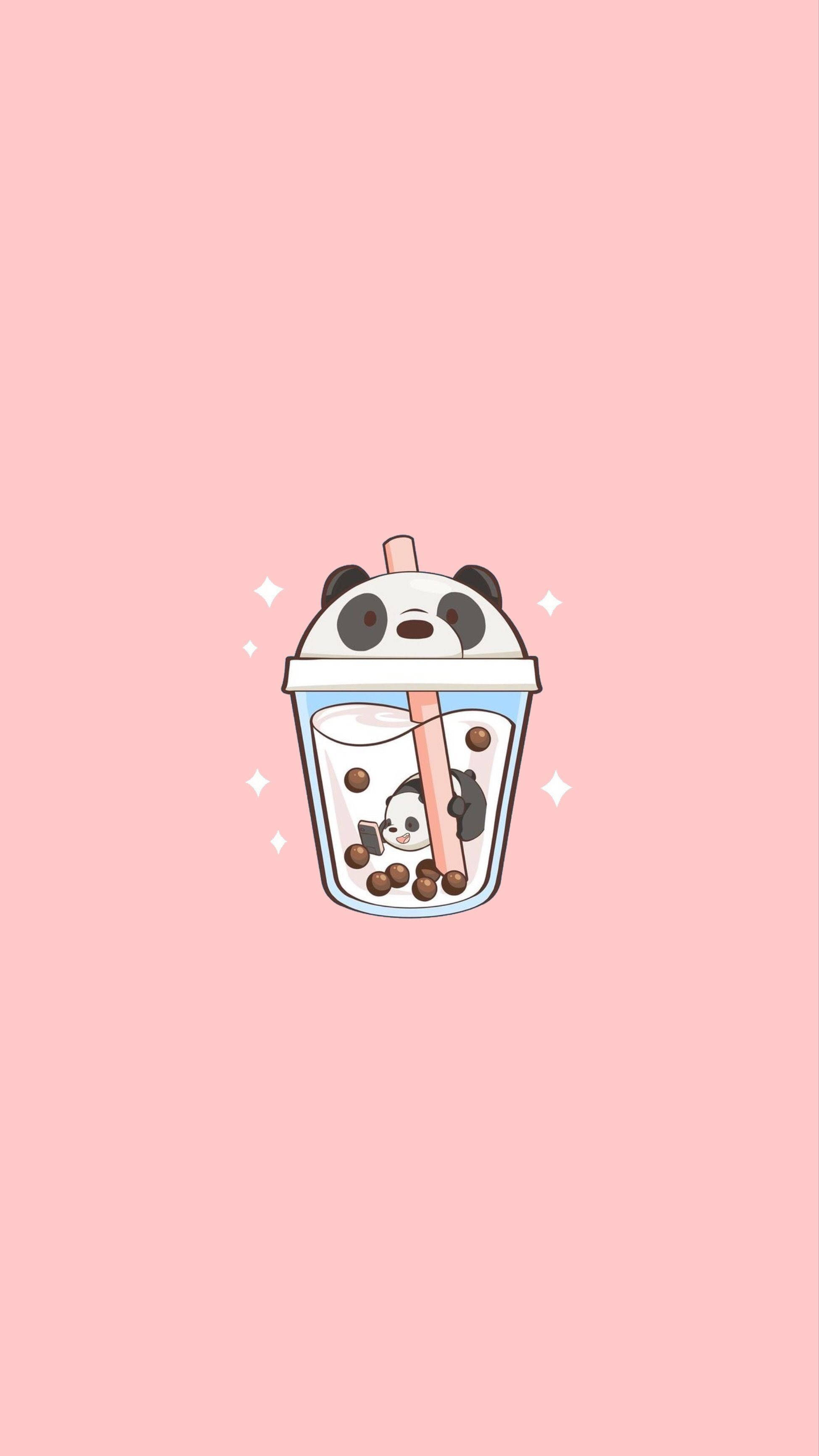 かわいいパンダタンブラーの壁紙 壁紙