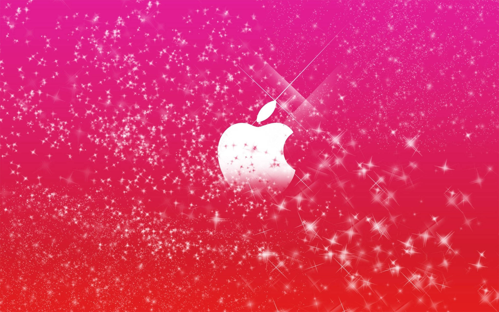 かわいいピンクのAppleロゴ 壁紙