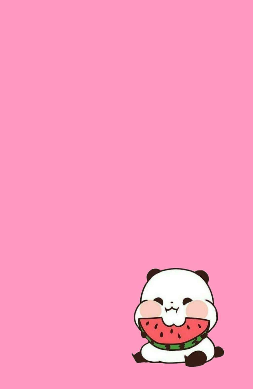 かわいいピンクのゆるりんパンダ 壁紙