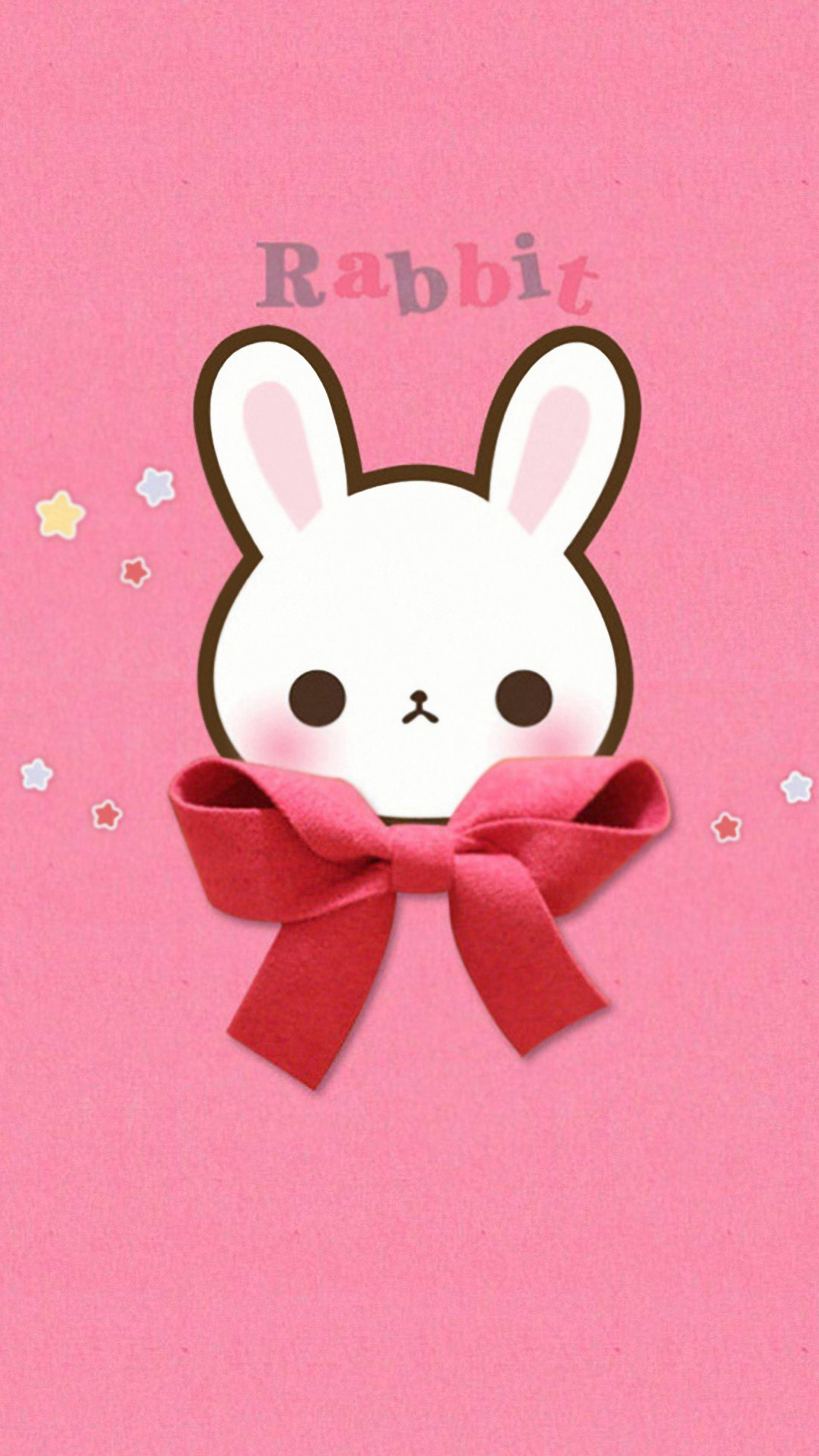 かわいいピンクのウサギ 壁紙