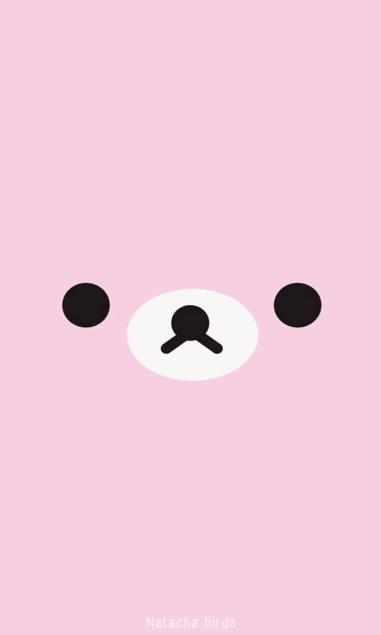 かわいいピンクのクマの顔 壁紙