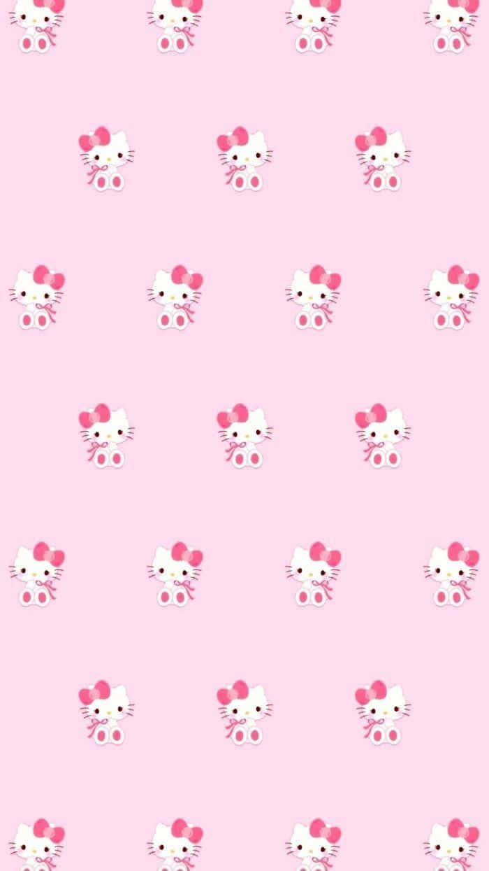 かわいいピンクのハローキティがいっぱい 壁紙