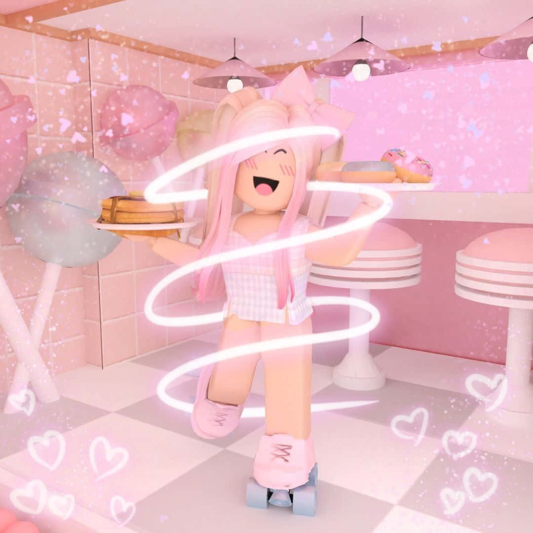 かわいいピンクのロブロックスガールの壁紙 壁紙