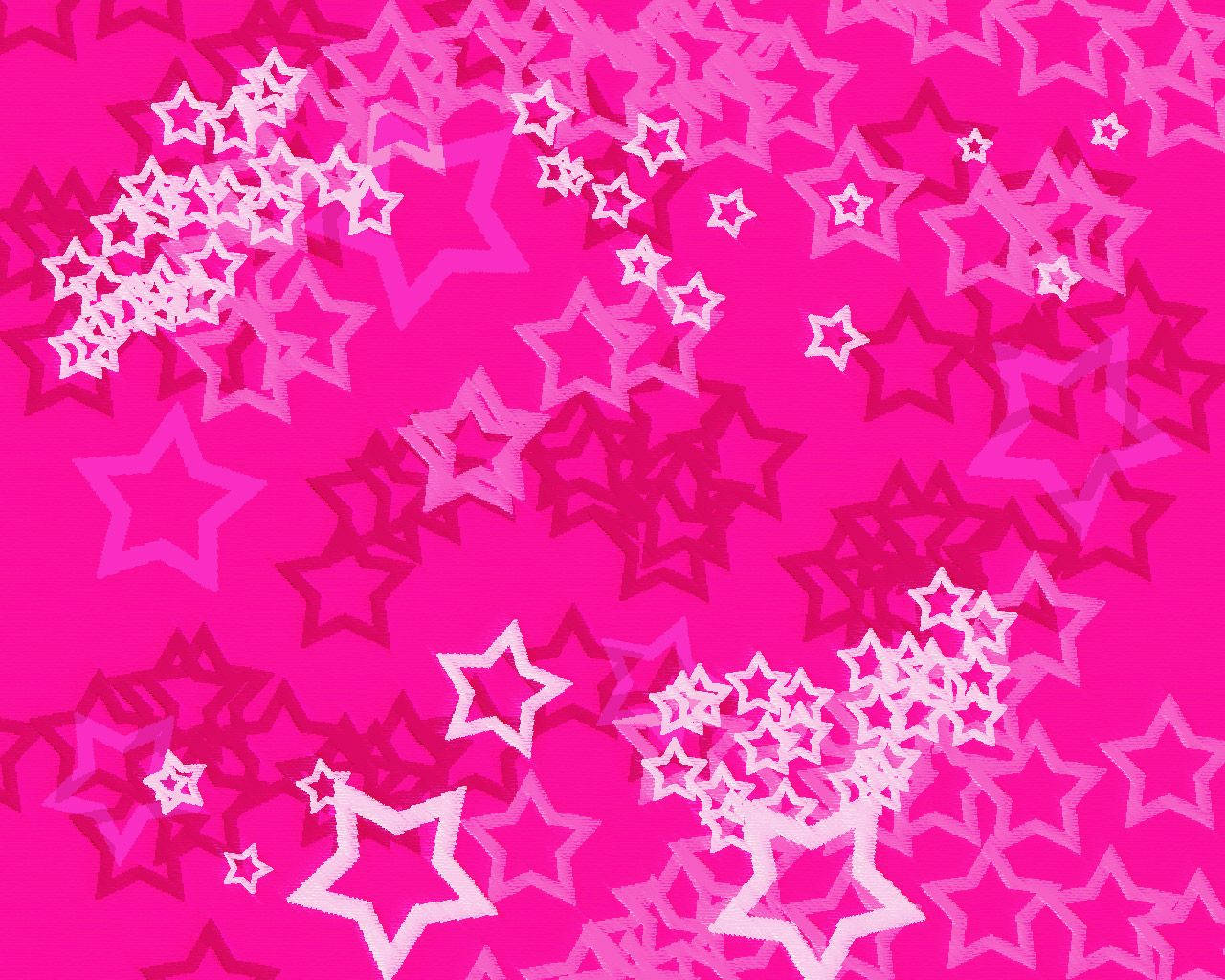 かわいいピンクの星柄背景 壁紙