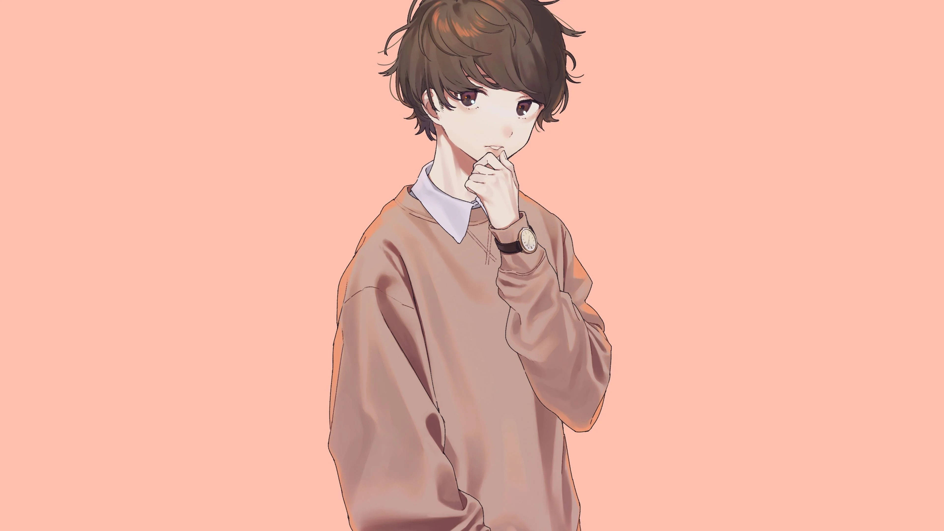 かわいいピンクの美少年 壁紙