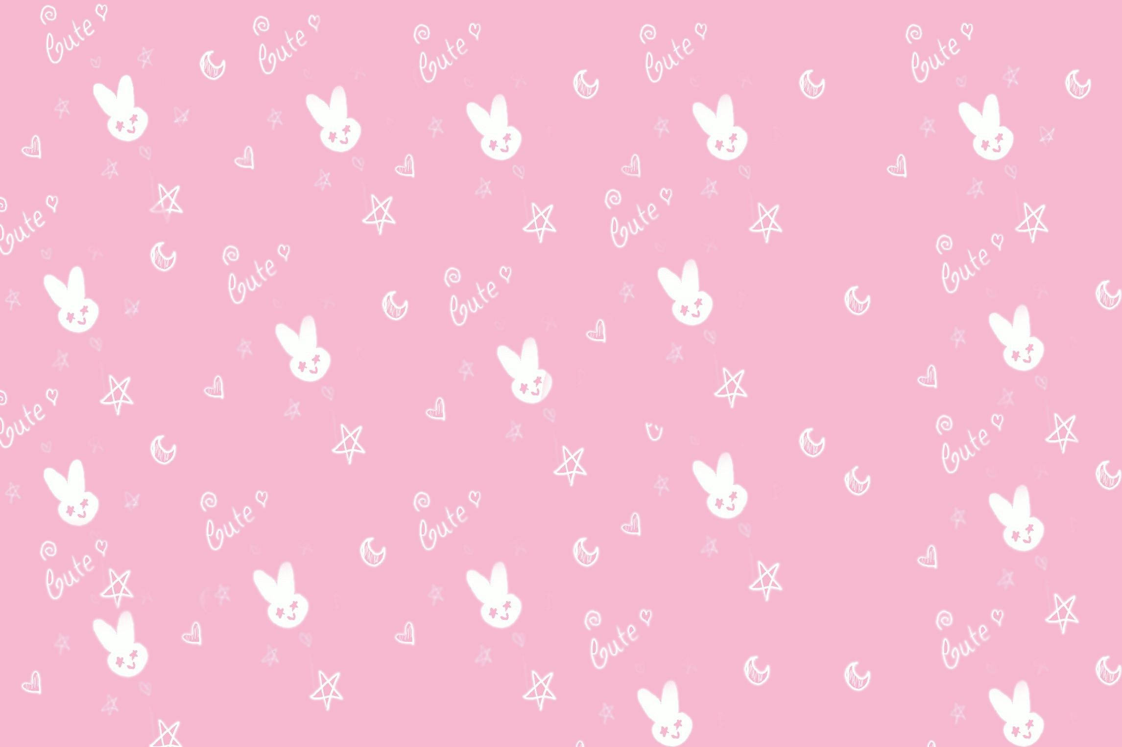 かわいいピンクの落書き 壁紙