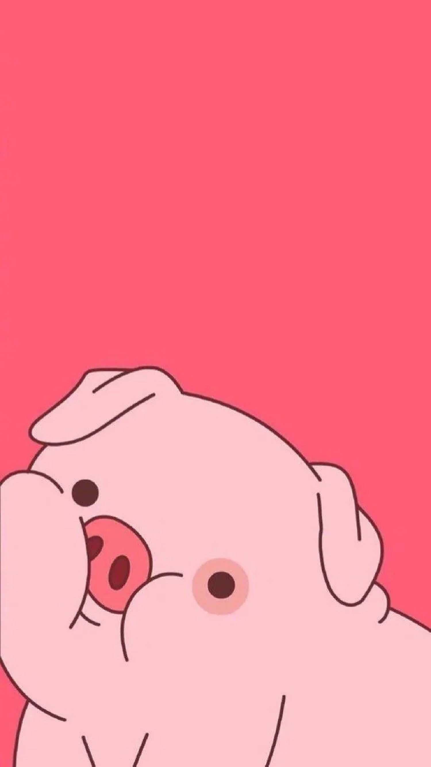 かわいいピンクの豚アート 壁紙