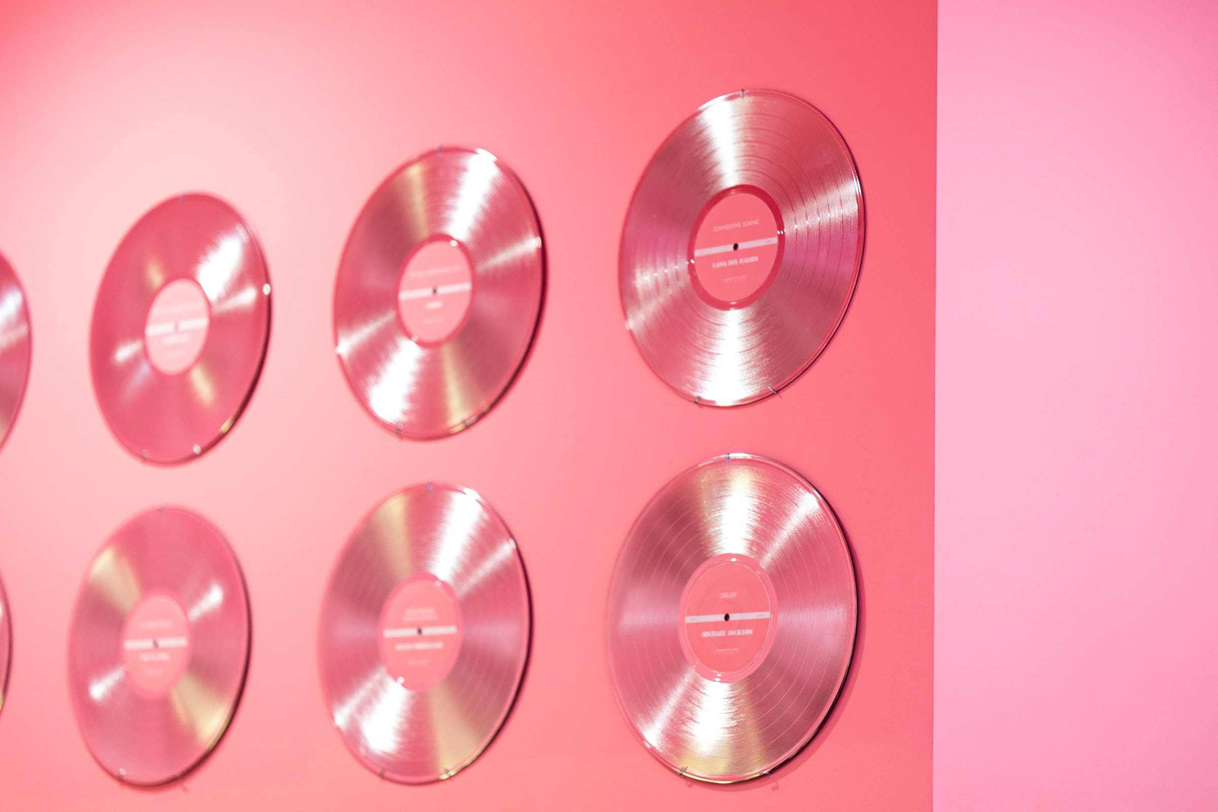かわいいピンクの音楽レコード壁紙 壁紙