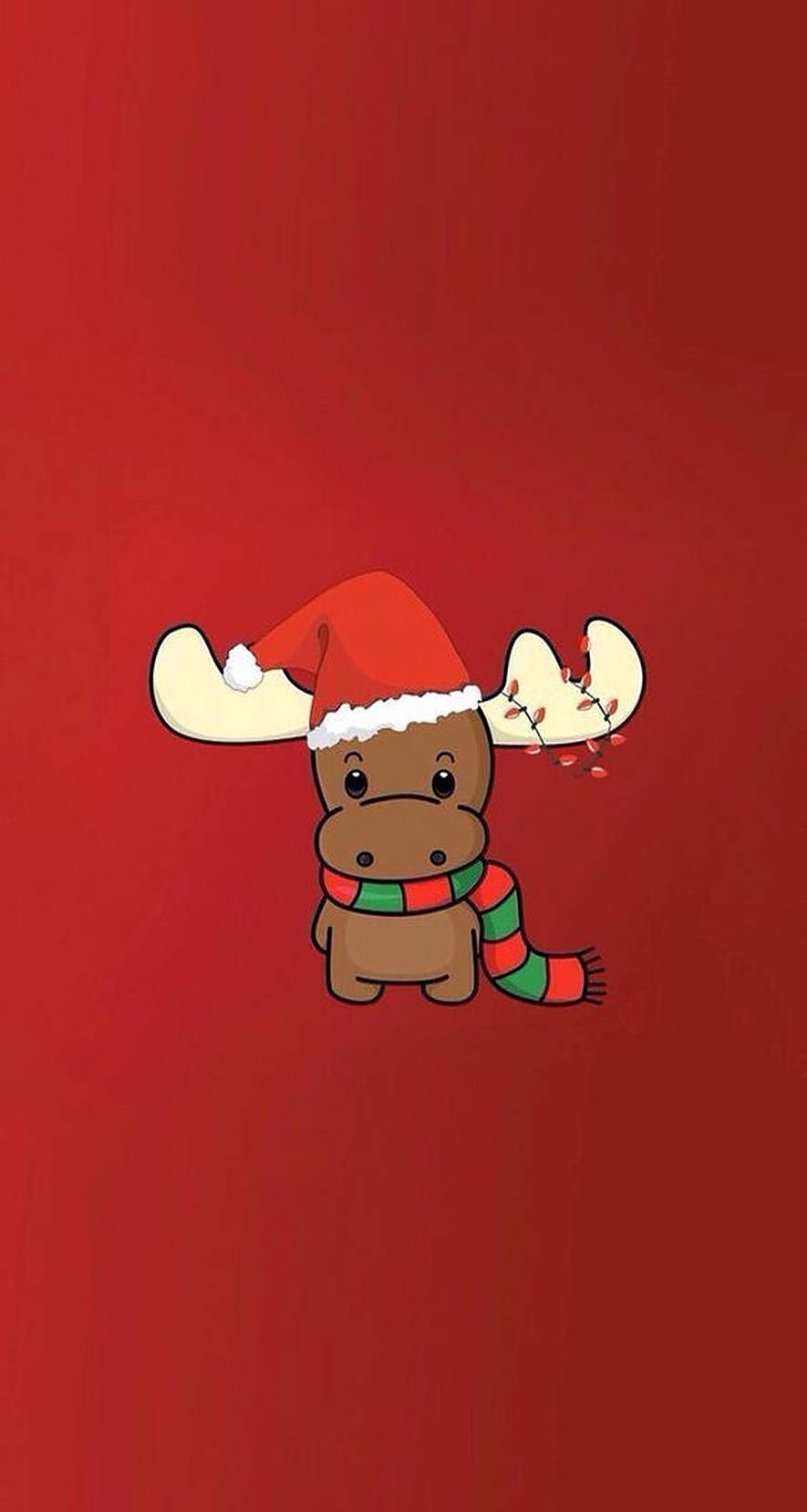 かわいいヘラジカのクリスマスポスター 壁紙