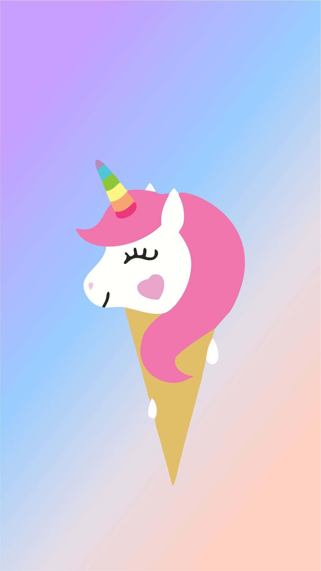 かわいいユニコーンの頭部 三角形イラストアート画像 壁紙