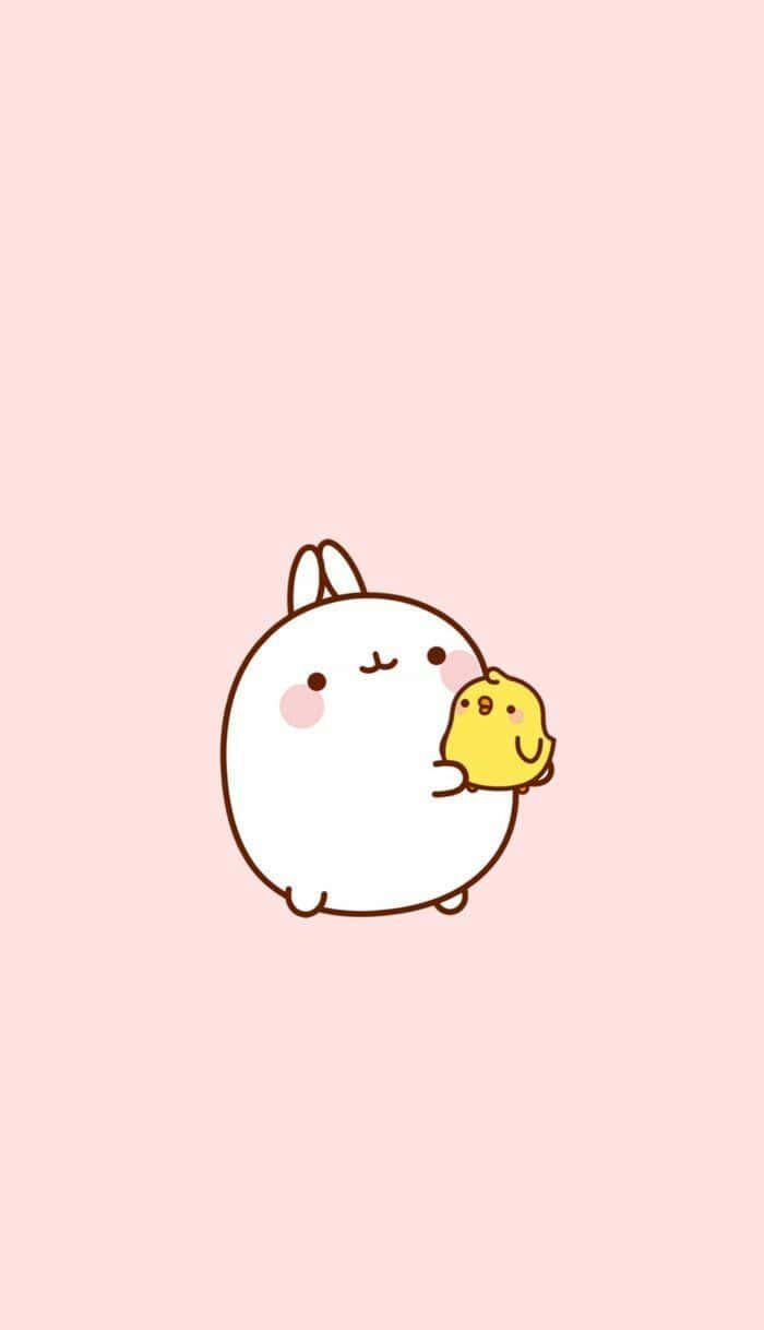 かわいい動物たちの友情を描いたイラスト 壁紙