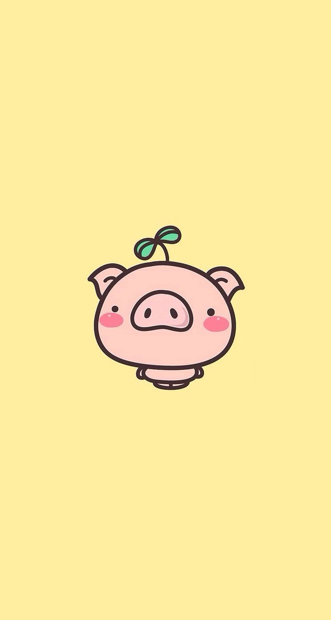 かわいい大きな頭の豚 壁紙