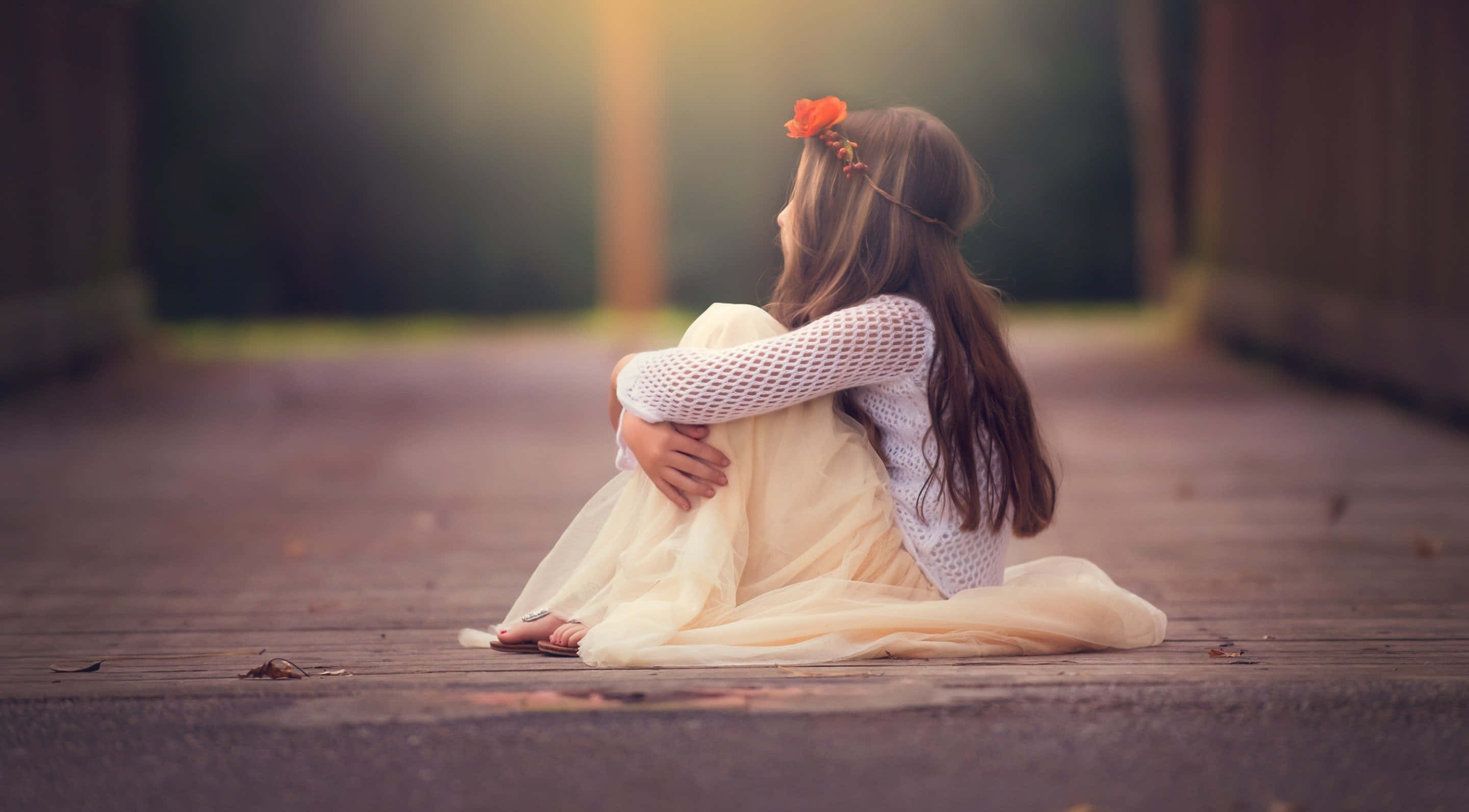 かわいい女の子のひとり写真 壁紙