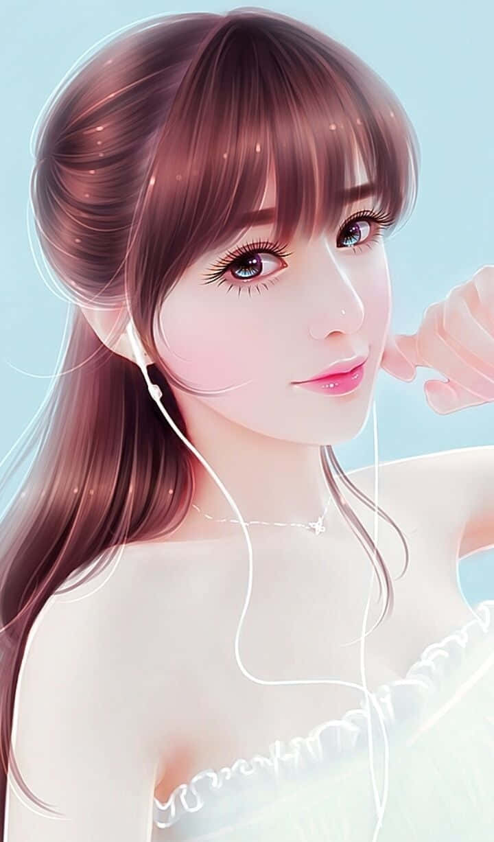 かわいい女性のデジタルアート画像 壁紙