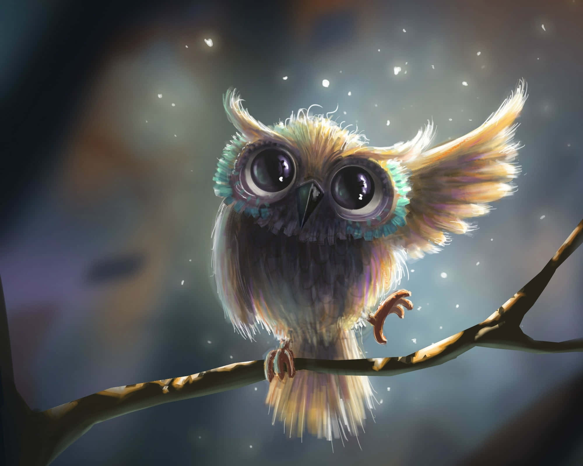 かわいい小さなフクロウが愛らしい 壁紙