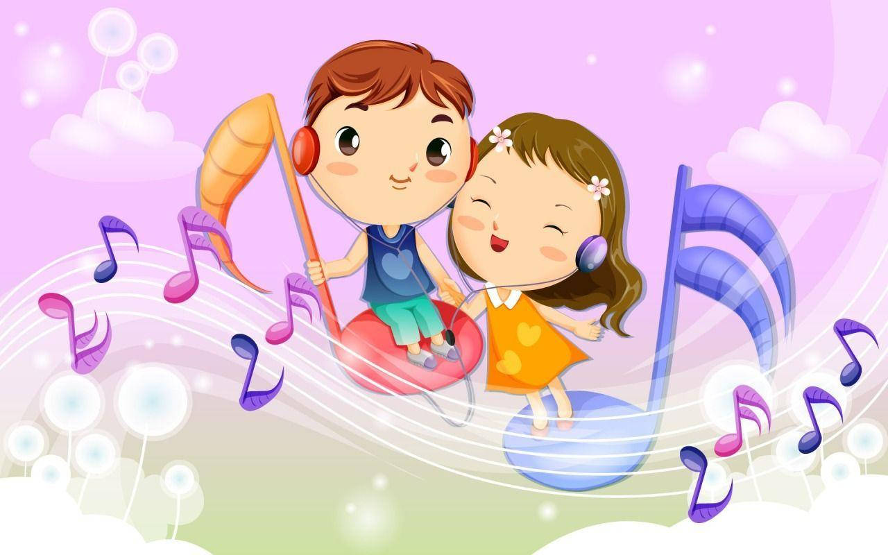 かわいい恋の音符 壁紙