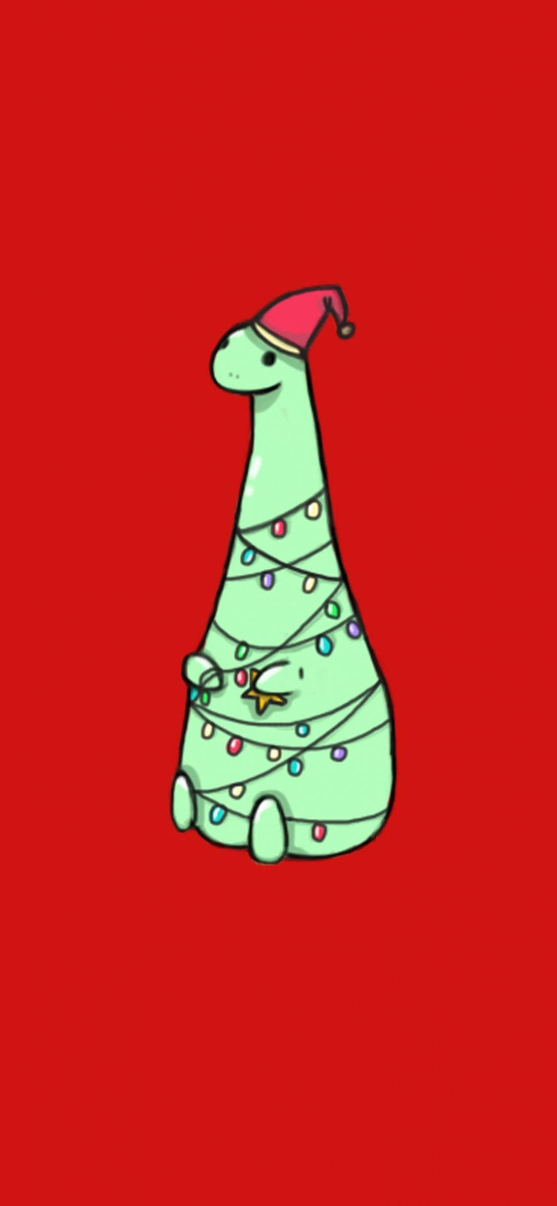 かわいい恐竜 クリスマス スマホ 壁紙